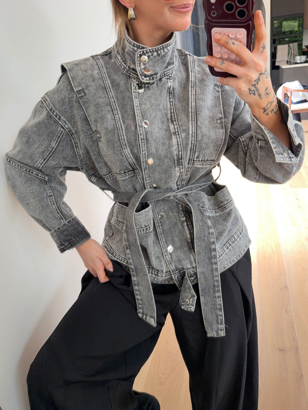 Veste à noeud - grise