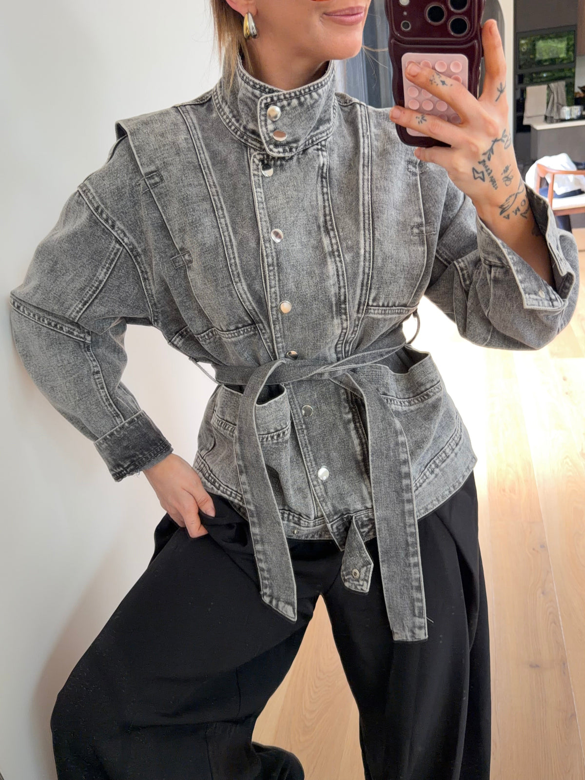 Veste à noeud - grise