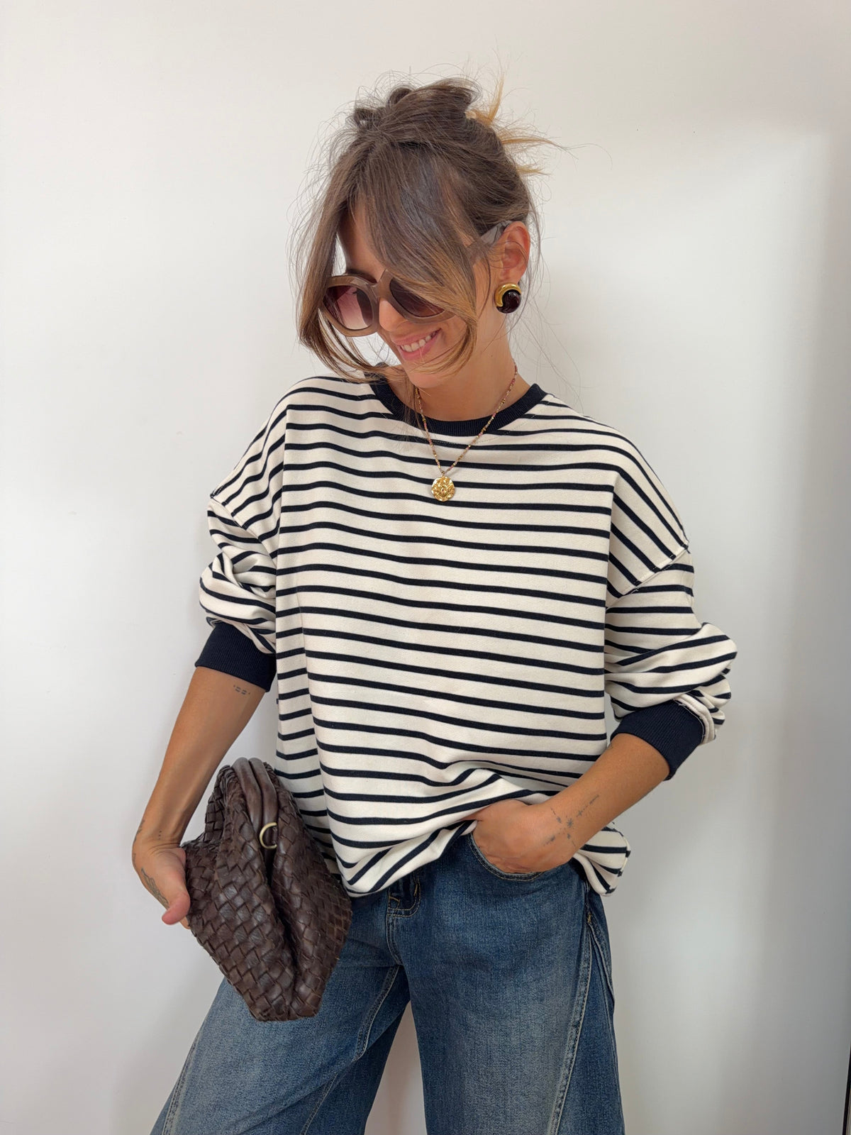 Sweat marinière bleu marine