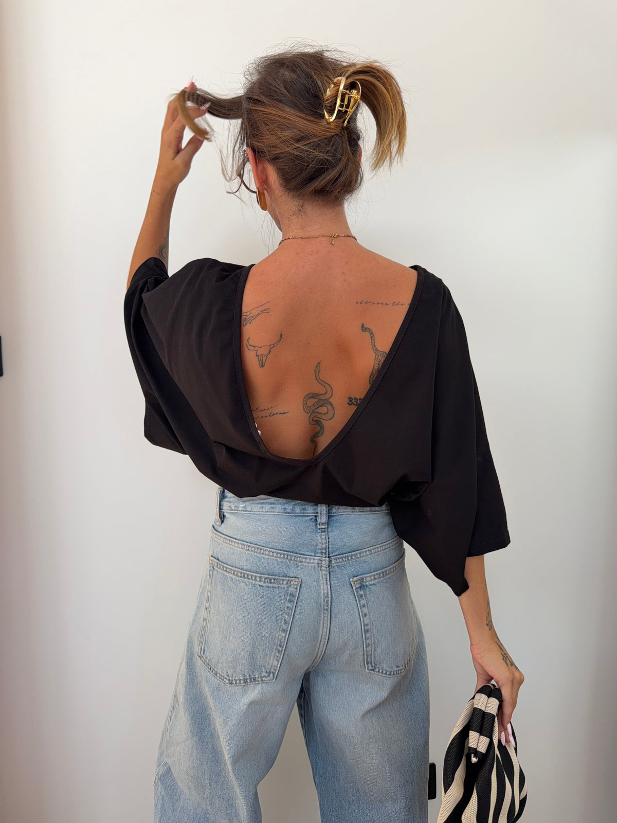 T-shirt Lover's dos nu V - noir