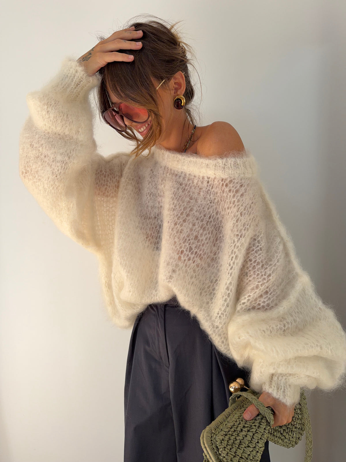 Pull 80% Mohair - beige