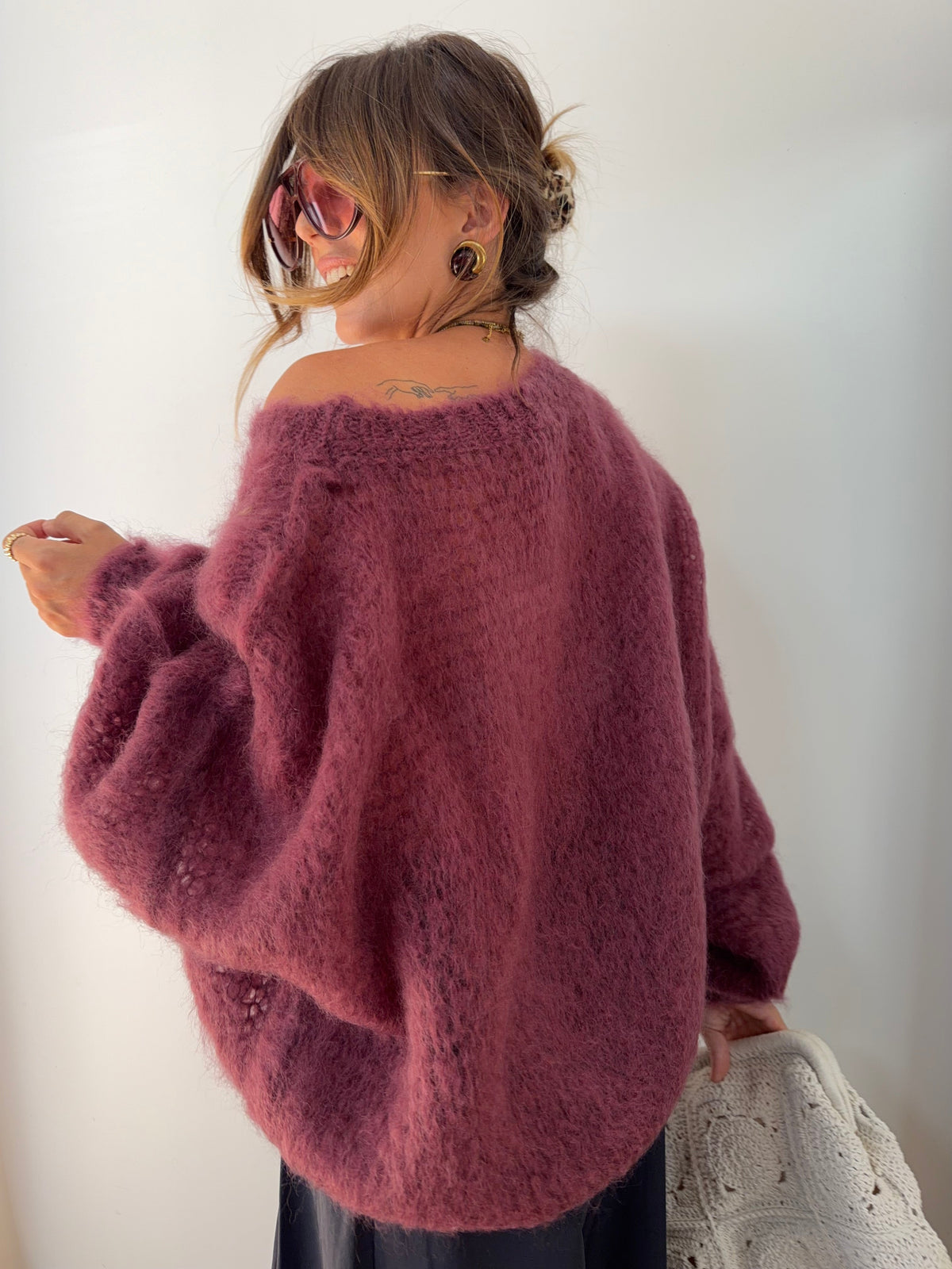 Pull 80% Mohair - vino