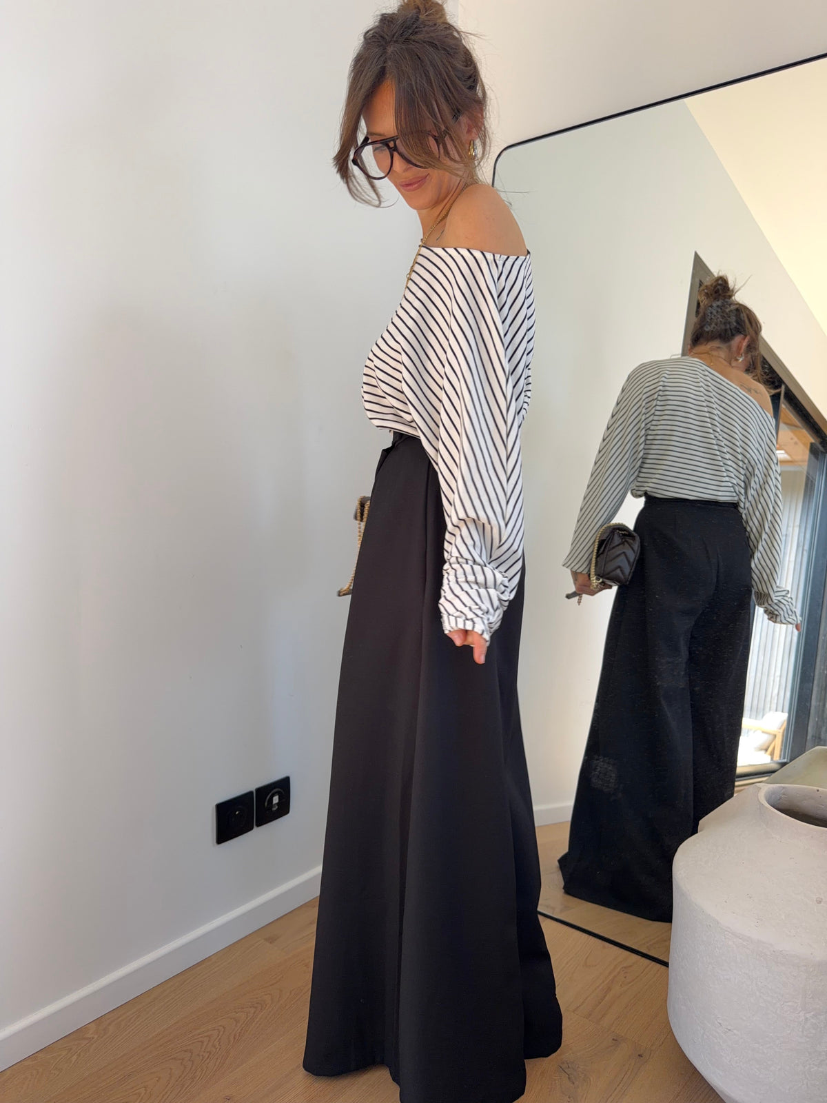 Pantalon portefeuille à scratch - noir