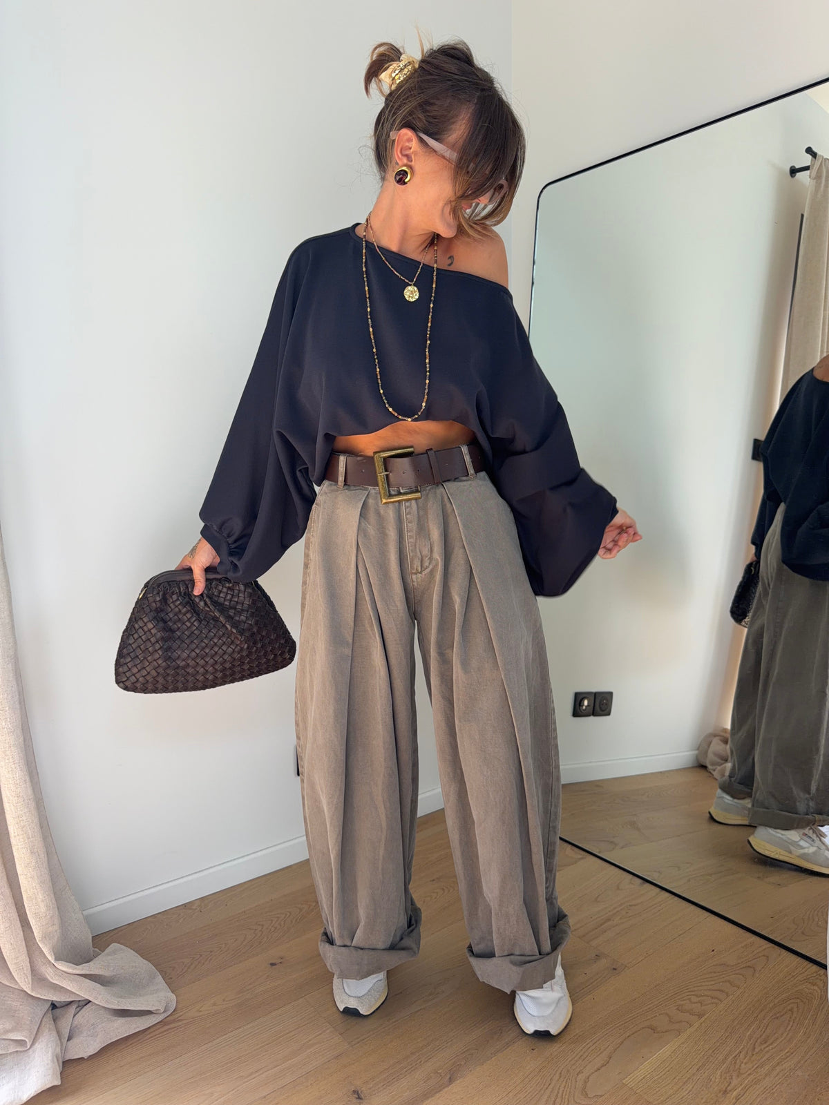 Pantalon & ceinture Brune - taupe