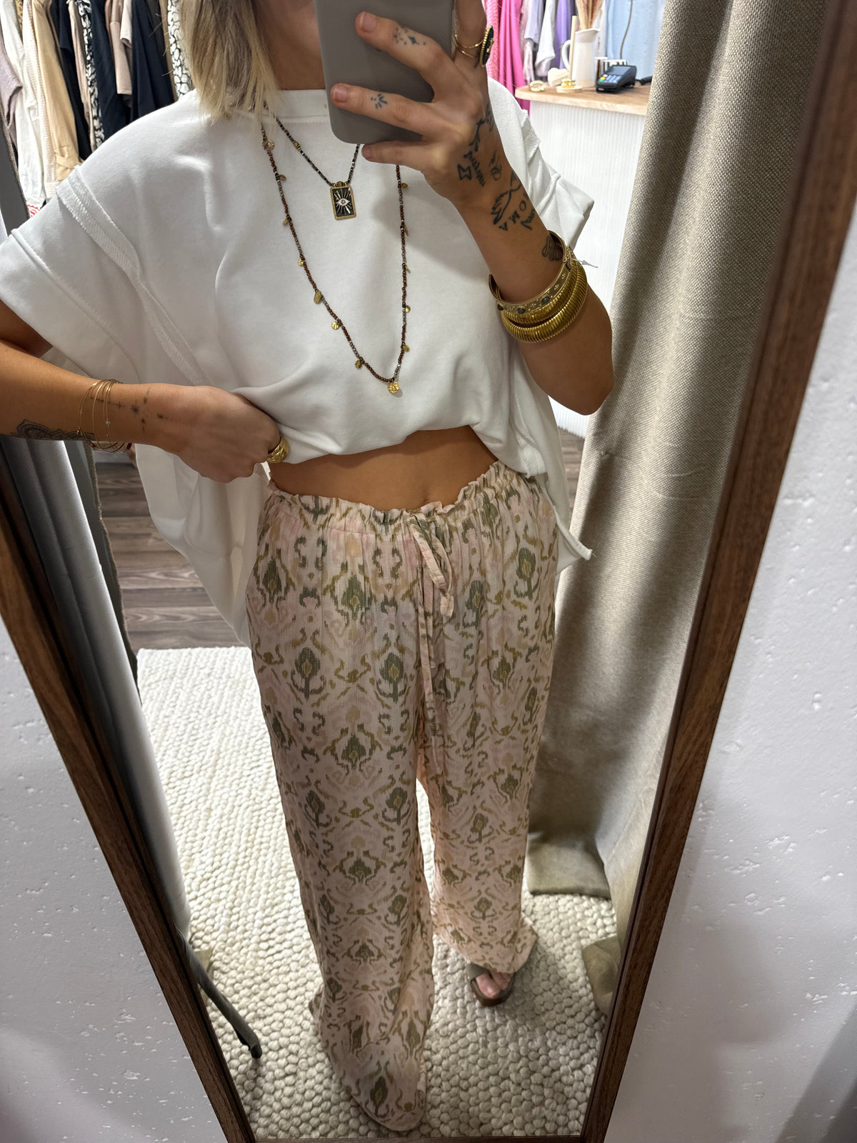 Pantalon fluide - vert d'eau